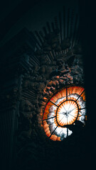 Stained glass window in the church of Santo Domingo