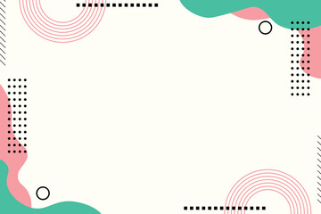 Background Template with wavy and green pink circle (Certificate, banner, flyer, presentation, social media, and branding)
