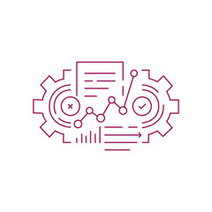 business efficacy like thin line methodology icon. concept of financial or industrial startup and productivity strategy. linear trend modern easy tech logotype graphic stroke art design web element