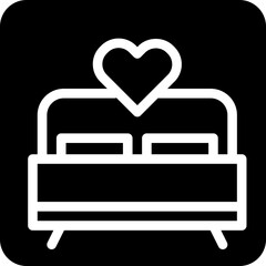 Solid bridal bed love icon