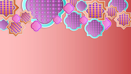 Modern realistic three-dimensional arabic islamic ramadan ornamental background