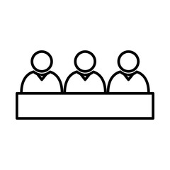 Meeting Business People Icons with black outline style