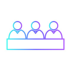 Meeting Business People Icons with purple blue outline style