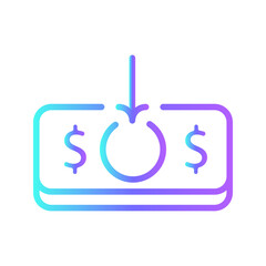 Money withdraw Business People Icons with purple blue outline style