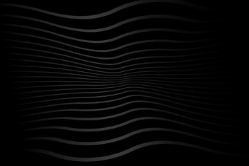 Black abstract background design in monochrome colors. Premium stripe texture for banner, business backdrop. Dark horizontal vector template