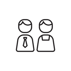 Colleagues Business People Icons with black outline style