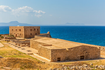 Venetian fortress Fortezza in Rethymno on Crete, Greece - obrazy, fototapety, plakaty