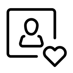 user heart square icon