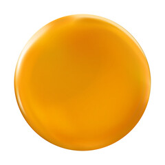 Realistic round orange plate isolated. Circle frame. Metal painted or plastic mockup. png