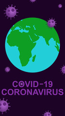 Coronavirus is spreading around the world. Coronavirus text. Covid-19 concept. Vector illustration.