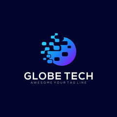 Globe technology modern logo gradient