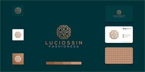 leaf luxury logo gradient modern brand identity