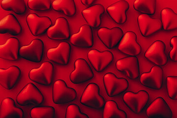 Valentine's day many red hearts background, love concept
