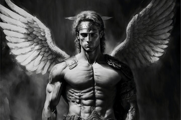 Archangel Michael, of Christianity, Judaism and Islam. Generative AI.
