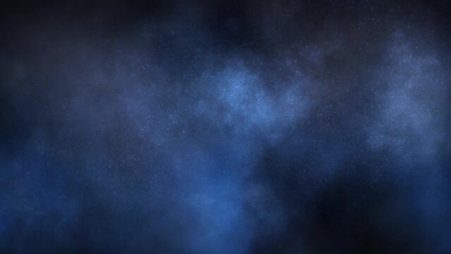 Smoke Fog Blowing Particles Background 4K Loop features smoke drifting past drifting cloud formations and particles in a blue atmosphere in a loop.