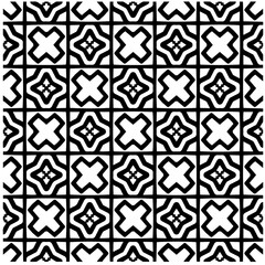 Vector pattern in geometric ornamental style. Black and white color.Seamless pattern.