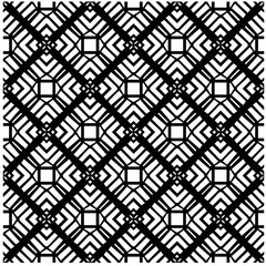 Vector pattern in geometric ornamental style. Black and white color.Seamless pattern.