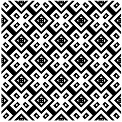 Vector pattern in geometric ornamental style. Black and white color.Seamless pattern.