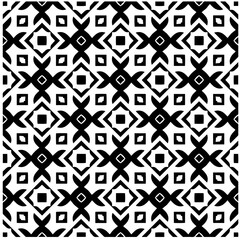 Vector pattern in geometric ornamental style. Black and white color.Seamless pattern.