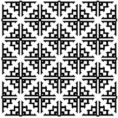 Vector pattern in geometric ornamental style. Black and white color.Seamless pattern.
