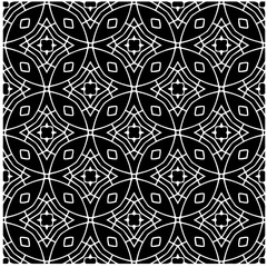 Vector pattern in geometric ornamental style. Black and white color.Seamless pattern.
