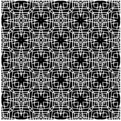 Vector pattern in geometric ornamental style. Black and white color.Seamless pattern.