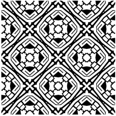Vector pattern in geometric ornamental style. Black and white color.Seamless pattern.