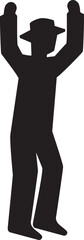 Fototapeta premium 手を挙げて喜ぶ男性のシルエット