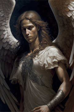 Seraphim angel, spirit of Christianity. Christian theology. Generative AI.