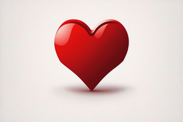 Heart symbol, color red. Generative AI.