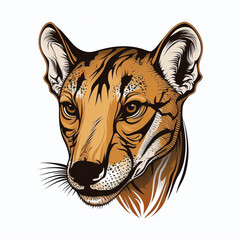 Tasmanian tiger face. Generative AI.