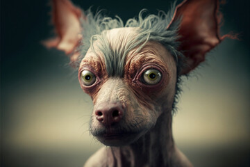 Ugly hairless dog. Generative AI.