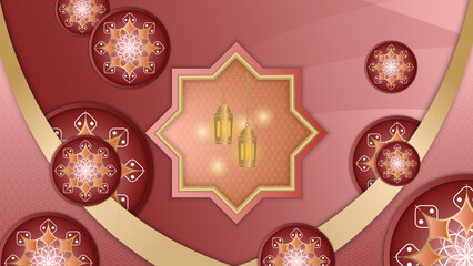Elegant realistic ramadan kareem islamic illustration background for decorative pattern festival card. Arabic ornamental background in paper style