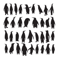 Penguin group silhouette