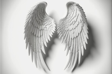 Wings of an angel. Symbol of Christianity, Catholicism, religion. Generative AI.