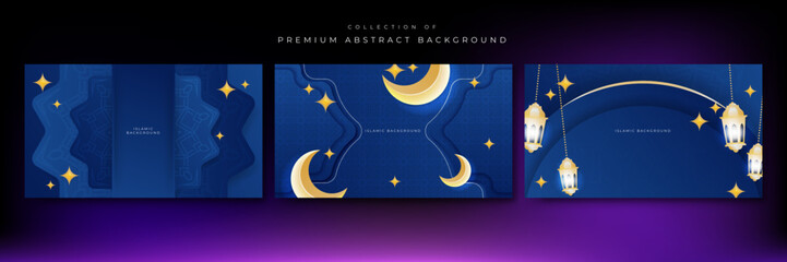 Elegant realistic black and gold ramadan kareem islamic illustration background for decorative pattern festival card. Arabic ornamental background in paper style