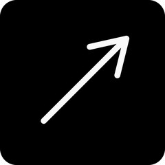 Solid right up arrow icon