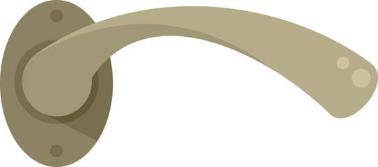 Steel door handle icon flat vector. Lock knob. Latch metal isolated