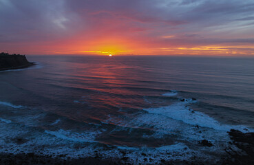 Perfect California Sunset Over the Ocean, Viewed from the Palos Verdes Peninsula, Los Angeles County, California