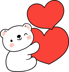 Obraz na płótnie Canvas Polar bear valentine
