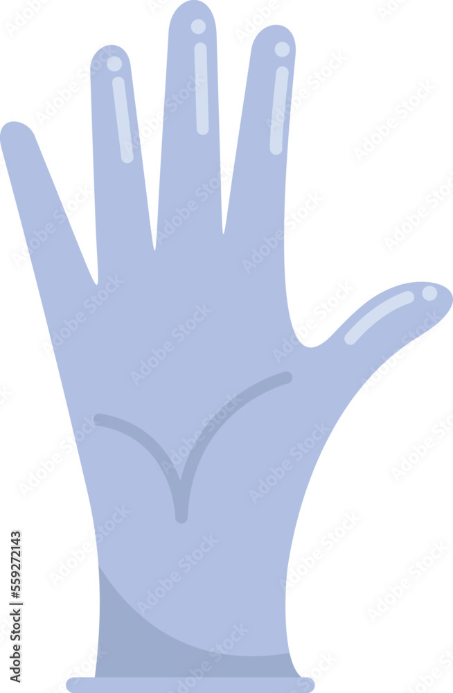 Wall mural glove icon flat vector. medical hand. surgical latex isolated