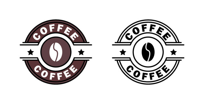 coffee bean brand logo badge label stamp circle 