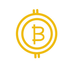Bitcoin symbol in flat design