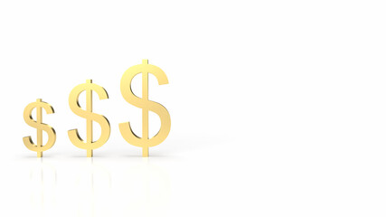 The gold dollar symbol for business concept 3d rendering