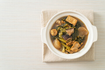Chinese vegetable stew  with tofu or mixture of vegetables soup