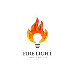 3D fire gradient logo design, flame