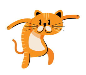 cute cat standing on two legs