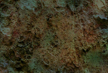 Fototapeta na wymiar 暗い緑がかった凸凹した石のテクスチャー
