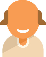 Smiling student icon flat vector. Happy person. Positive portrait isolated