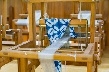 結城紬の機織り機